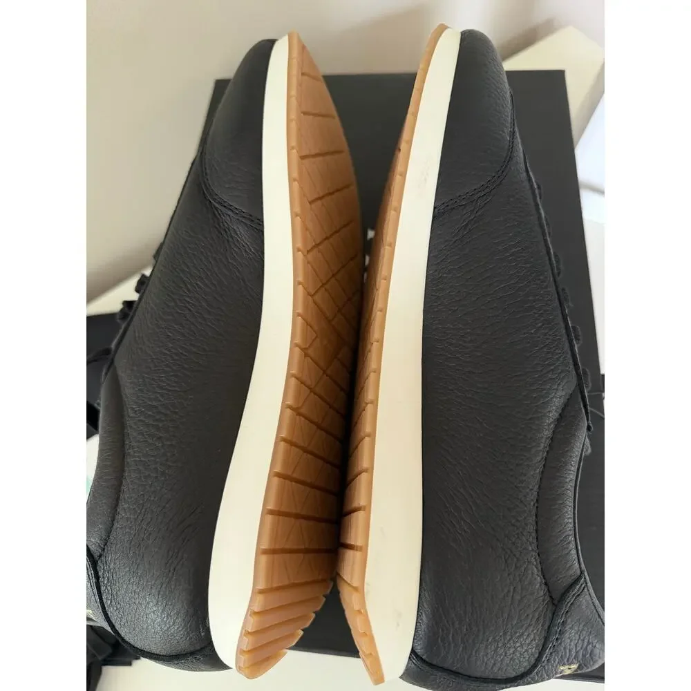 New Prada Milano Black leather Sneakers Leather Men Shoes Size 10.5 $1225 SRP